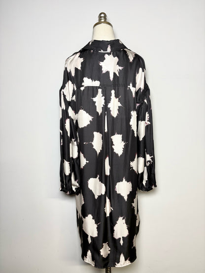 Women Size 8 Ulla Johnson Alejandra Black Print Pure Silk Pre-owned, NWT Dress