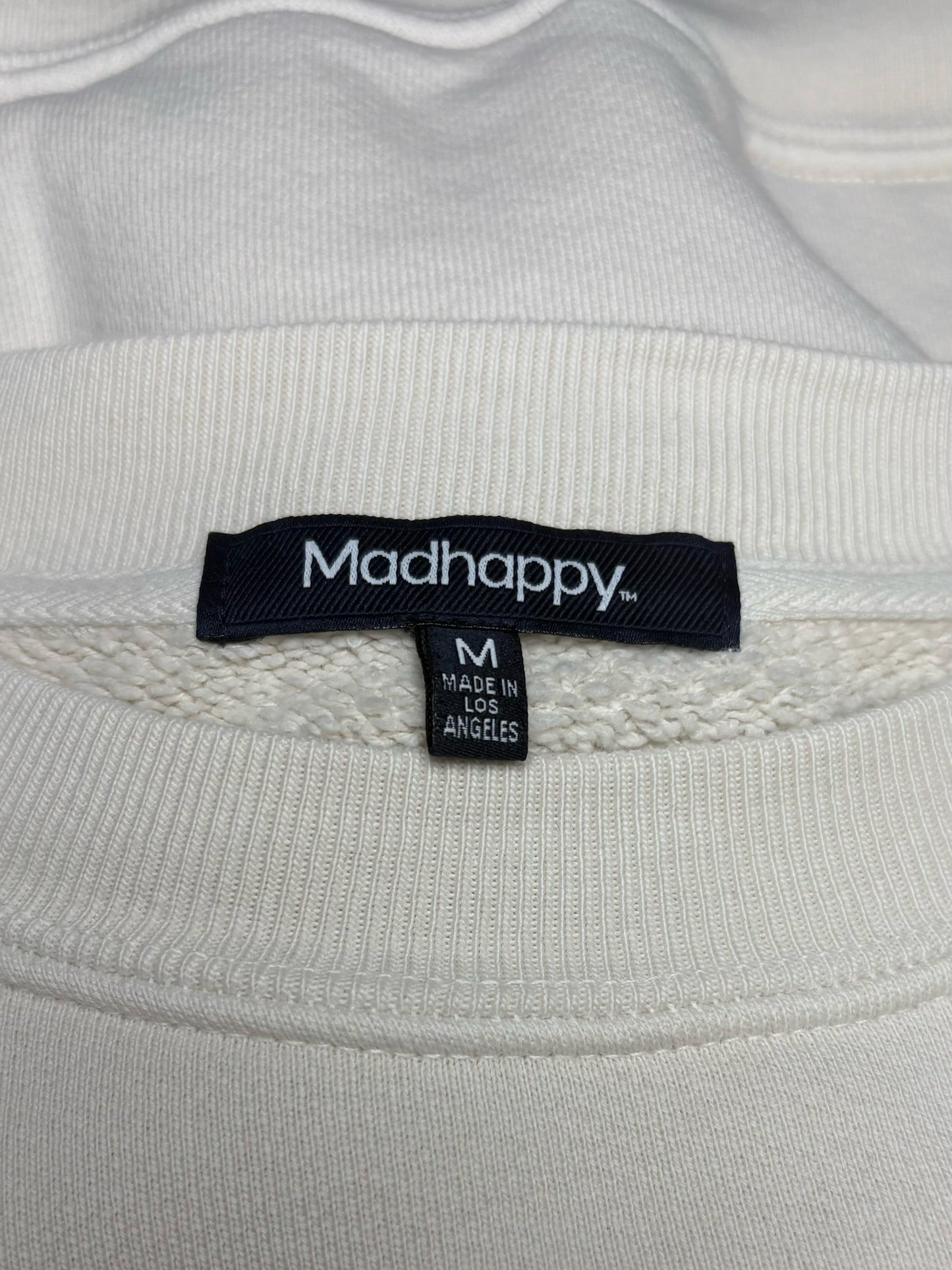 Women's Size M Madhappy Cream Peace Sign Pure Cotton Pre-Owned Crewneck Sweater