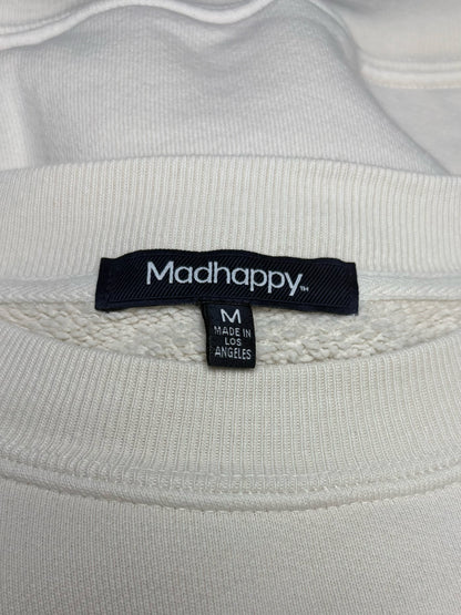 Women's Size M Madhappy Cream Peace Sign Pure Cotton Pre-Owned Crewneck Sweater