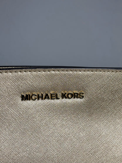 Women's Michael Kors Solid Leather Pre-owned Metallic Gold Small Purse