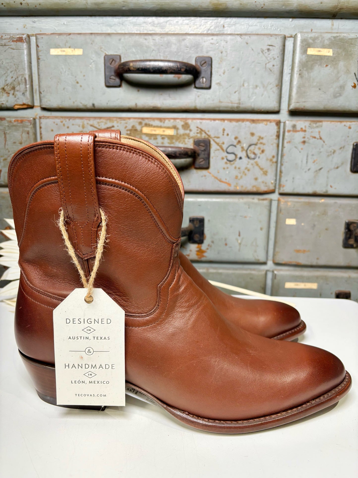 W Shoe Size 12 Tecovas Brown Leather Ankle NWT Boots