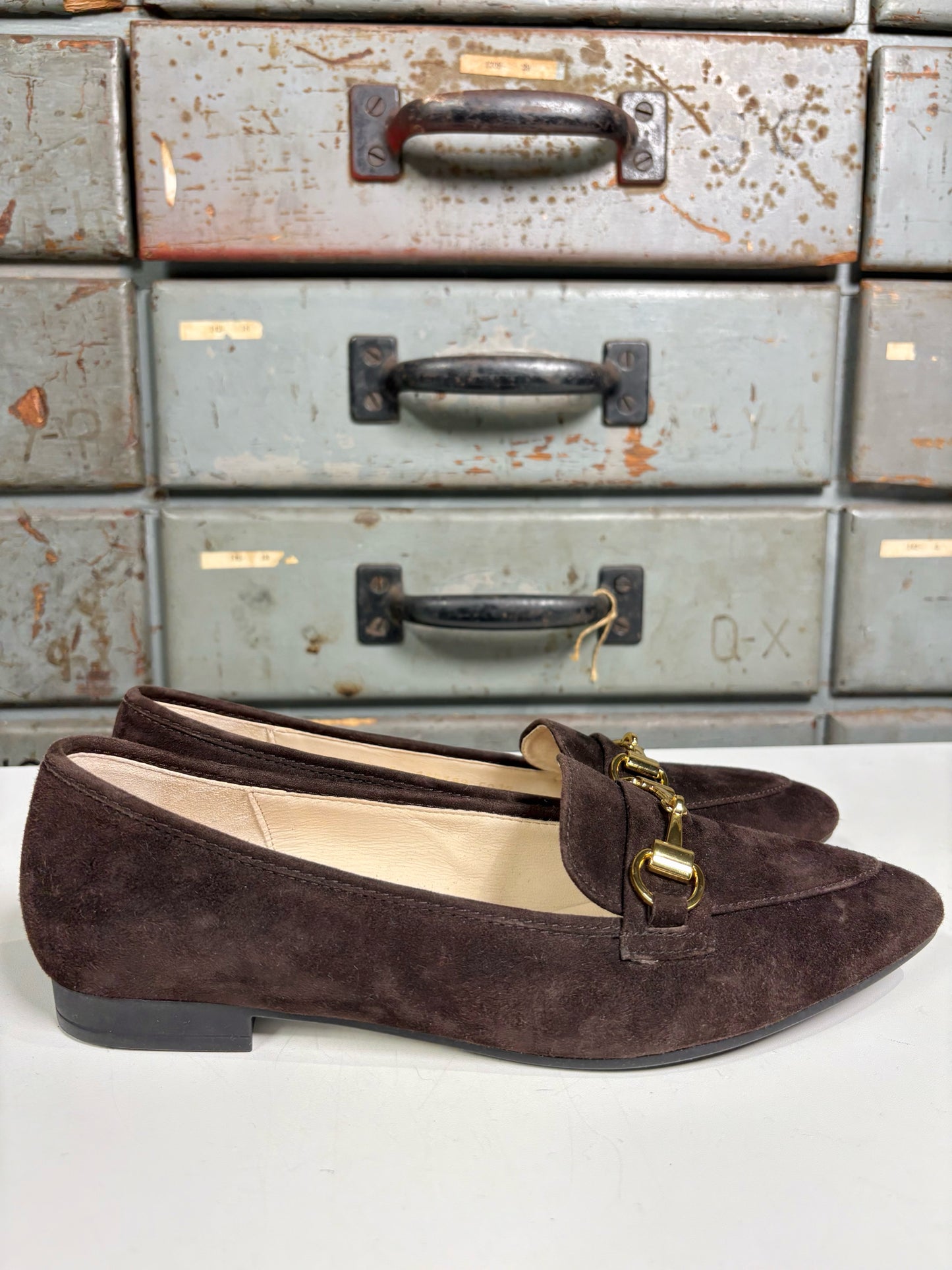 W Shoe Size 7 Gabor Chocolate Suede Loafers