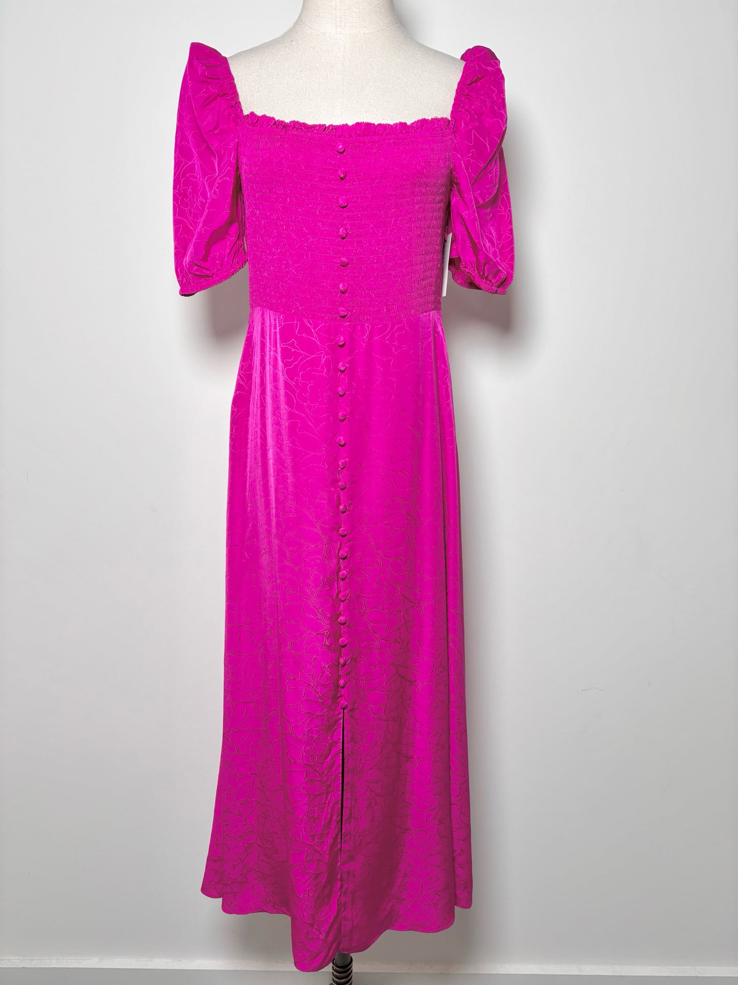 Women Size M ba&sh Fuchsia Embossed Viscose Dress