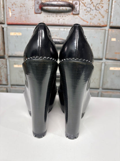 W Shoe Size 39 (8.5 US) Burberry Black Leather Prorsum Platform Loafer