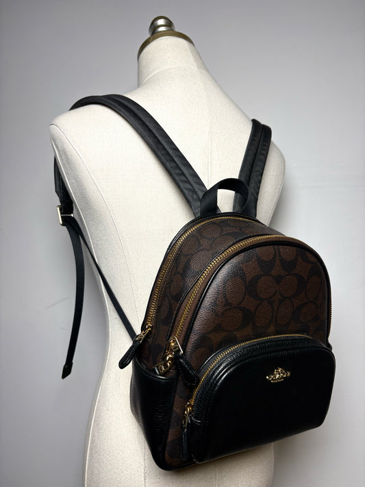 Women's Coach Coated Canvas Pre-owned Black, Brown Backpack