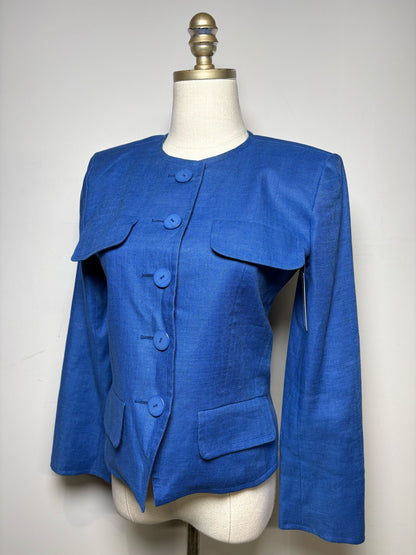 Women Size 38 (US 2–4) Saint Laurent Rive Gauche Vintage Pre-Owned Fitted Jacket