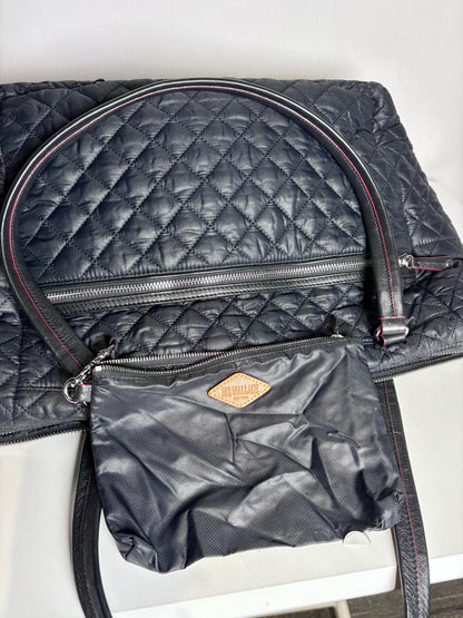 MZ Wallace Solid Nylon Pre-owned Blue Cowhide Trim Travel Tote