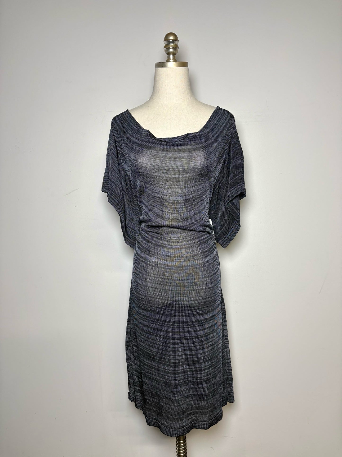 Women's Size M Escada Sport Black & Gray Cowl Neck Knit Dress