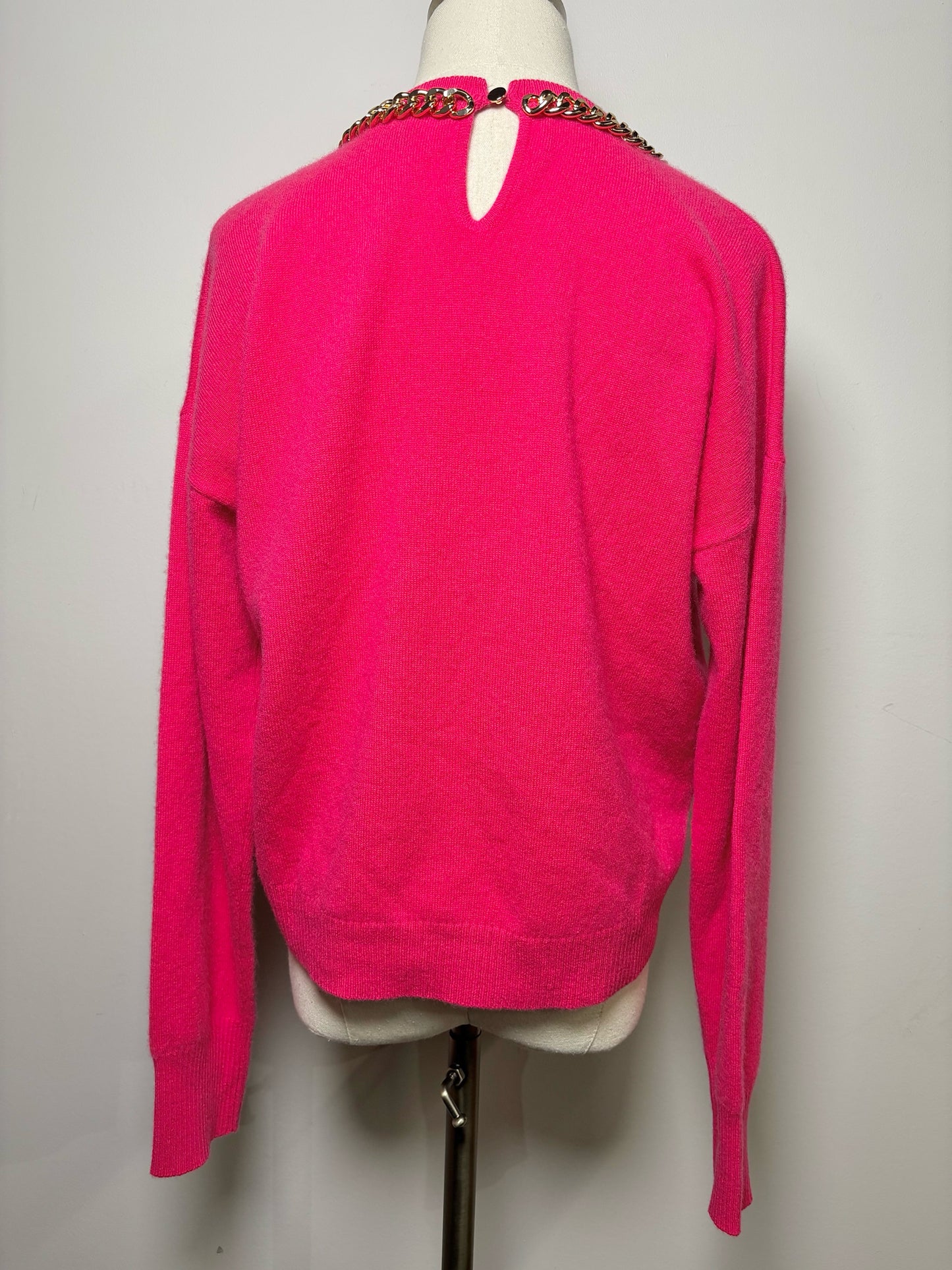 Women Size M Intermix Fuchsia Solid Cashmere Sweater