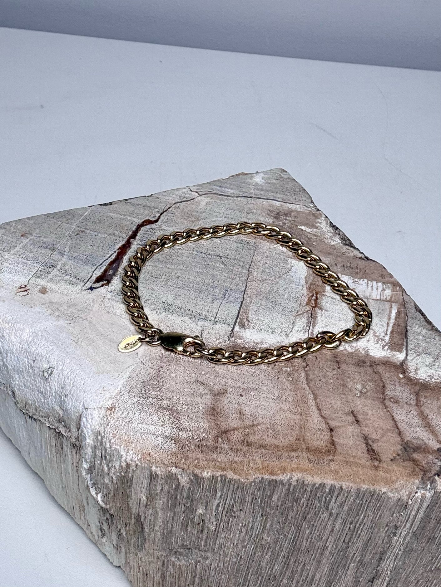 Gold Plated Aureus + Argent  Curb Pre-owned 12K Gold-Plated Bracelet