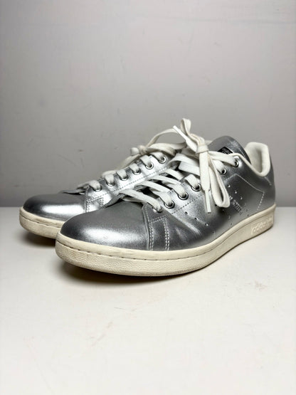 Women's Shoe Size 9 Adidas Stan Smith Metallic Silver Leather Pre-Owned Sneakers
