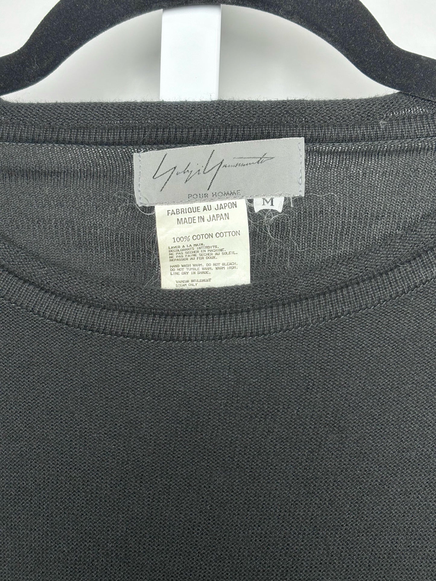Mens Size M Yohji Yamamoto Black Cotton Solid Men's Shirt