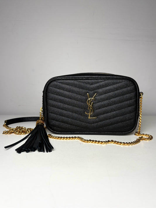 Yves Saint Laurent Mini Lou Crossbody Quilted Leather Pre-owned Black Purse