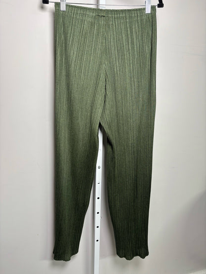 Women Size 5 (S/M) Pleats Please Issey Miyake Hunter Green Pleats Pants