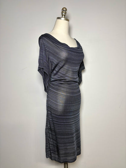 Women's Size M Escada Sport Black & Gray Cowl Neck Knit Dress