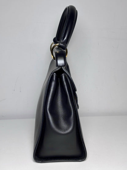 Women's Gucci Top Handle Vintage Leather Pre-owned Black "Kelly" Purse