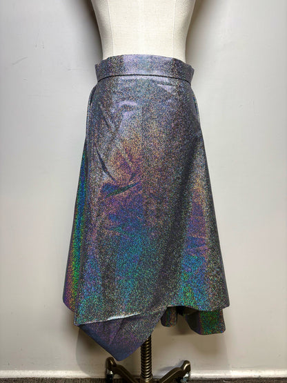 Women Size 42 Vivienne Westwood Anglomania Silver Iridescent Pre-Owned Midi Skirt