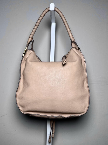 Leather Chloe Marcie Beige Shoulder Hobo Bag | Pre-owned
