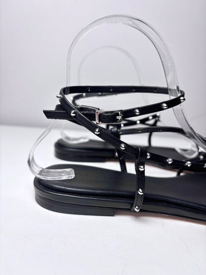 W Shoe Size 7.5 Freda Salvador Black Leather Alexia Pre-owned, NWT Sandals