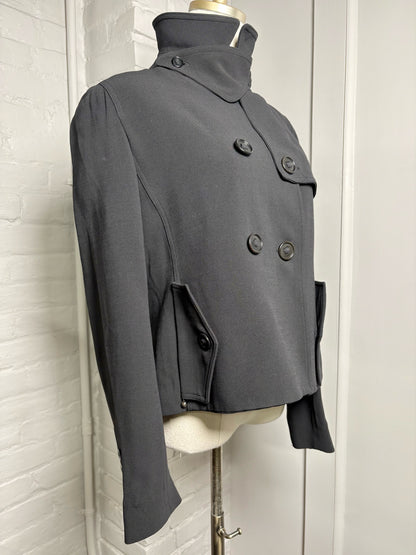 Women Size 40 Sonia Rykiel Black Solid Silk, Wool Vintage Jacket