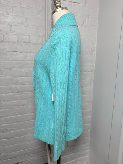Women Size M Lauren Ralph Lauren Turquoise Knitted Cashmere Sweater