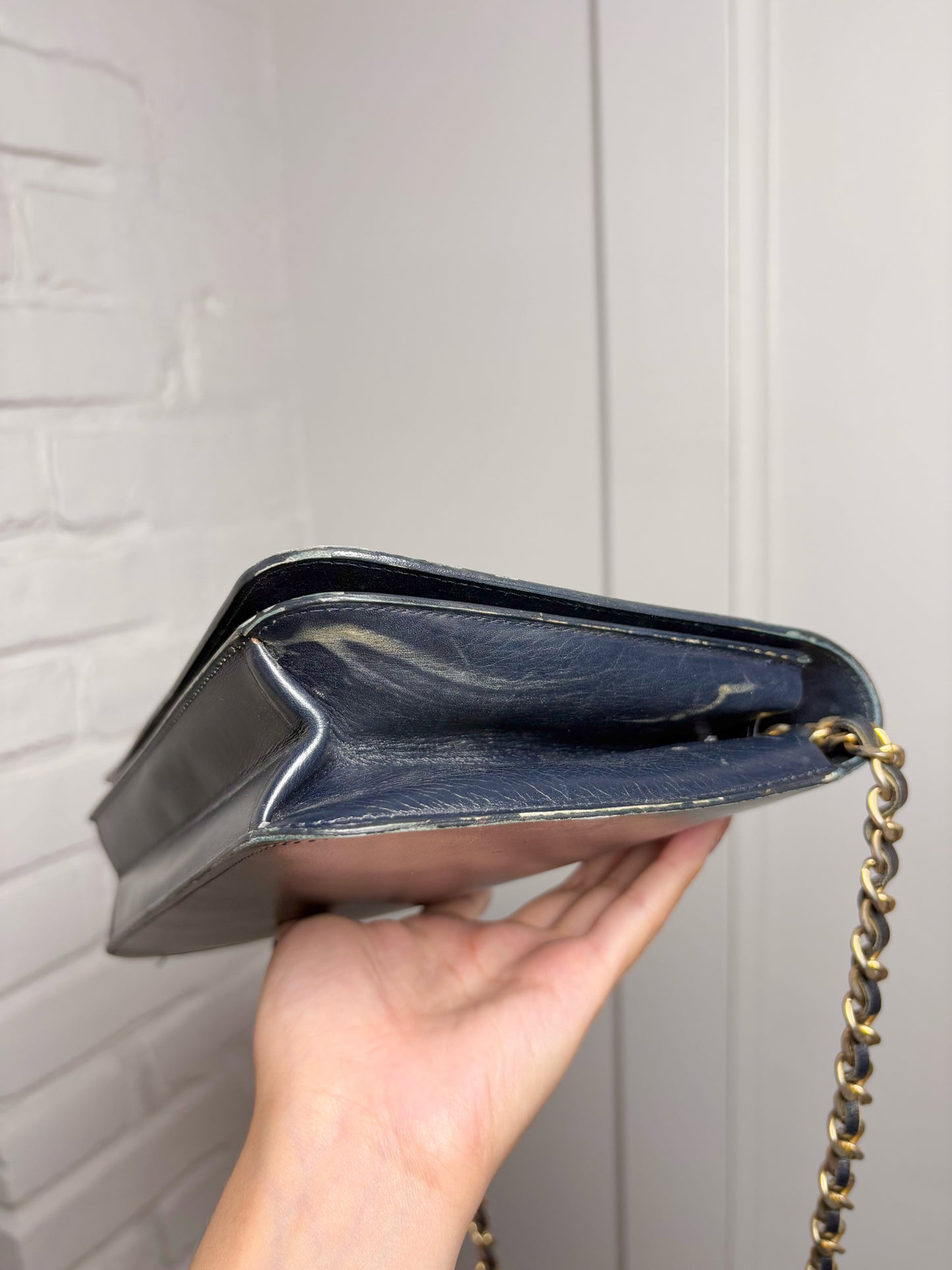 Chanel Vintage Leather Navy Calfskin Purse