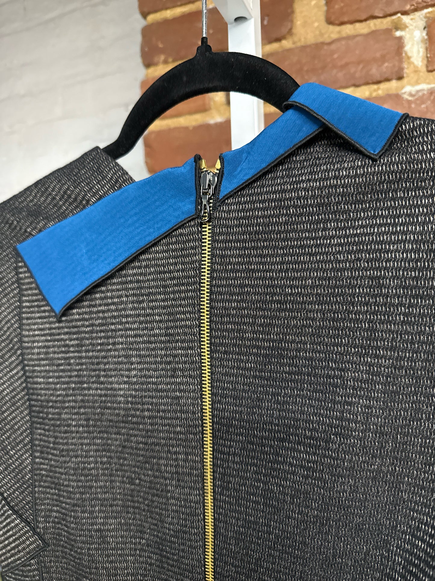 Women Size 8 Roland Mouret Dark Gray Tweed Midi Fit and Flare Dress