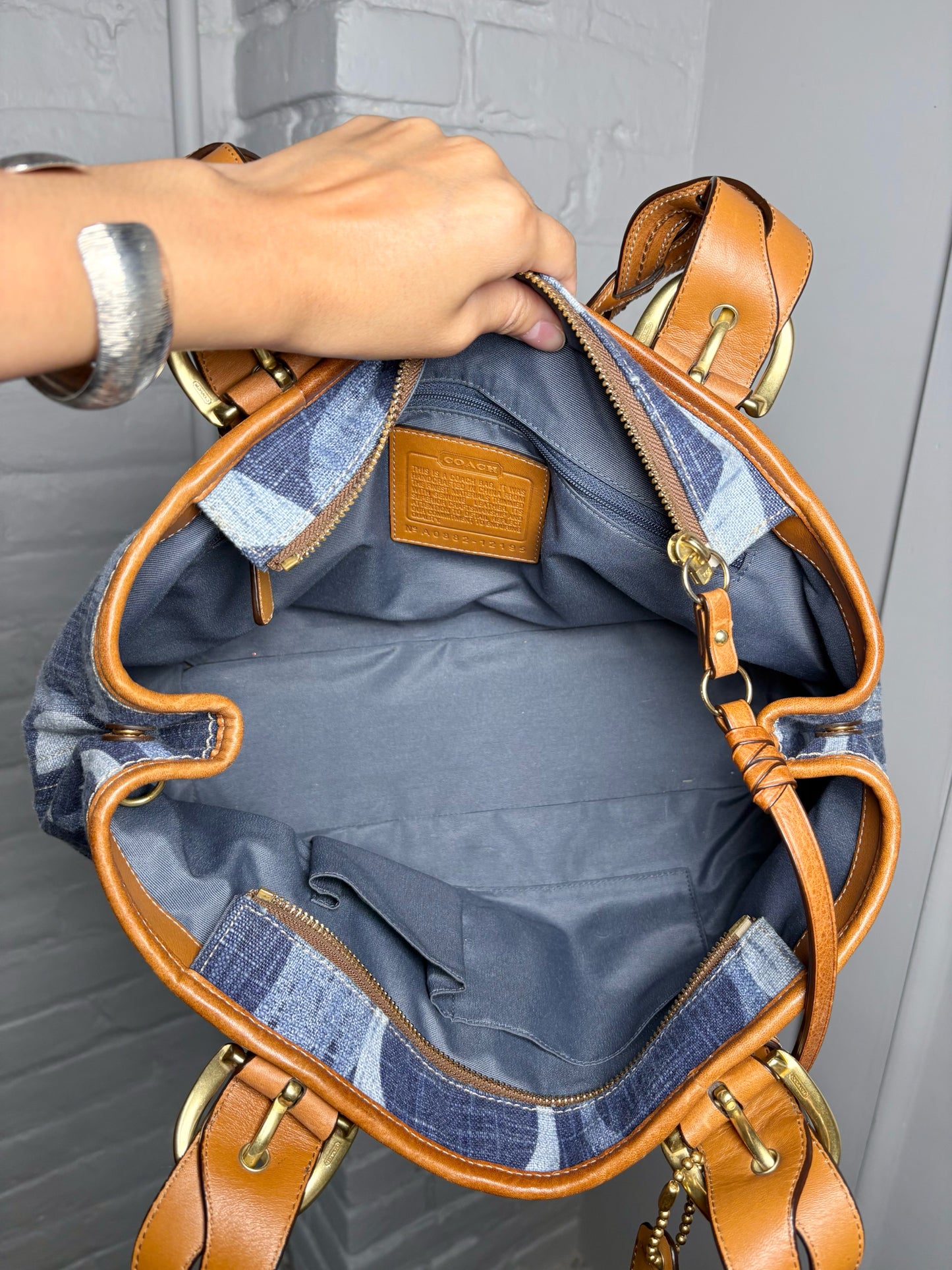 Coach Monogram Vintage Denim Blue Monogram #12195 Purse