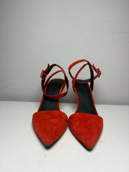 Women's Shoe Size 37.5 Alexander Wang Lovisa Red Suede Pre-Owned Pointed Toe Heels
