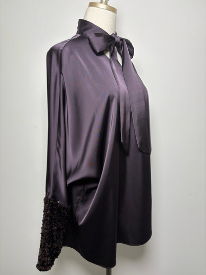 Women Size L Sachin + Babi Plum Sequins NWT Top