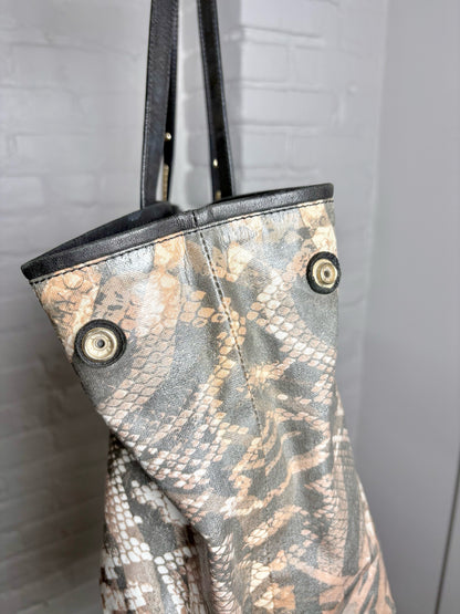 Jimmy Choo Animal Print Canvas Tote Bag
