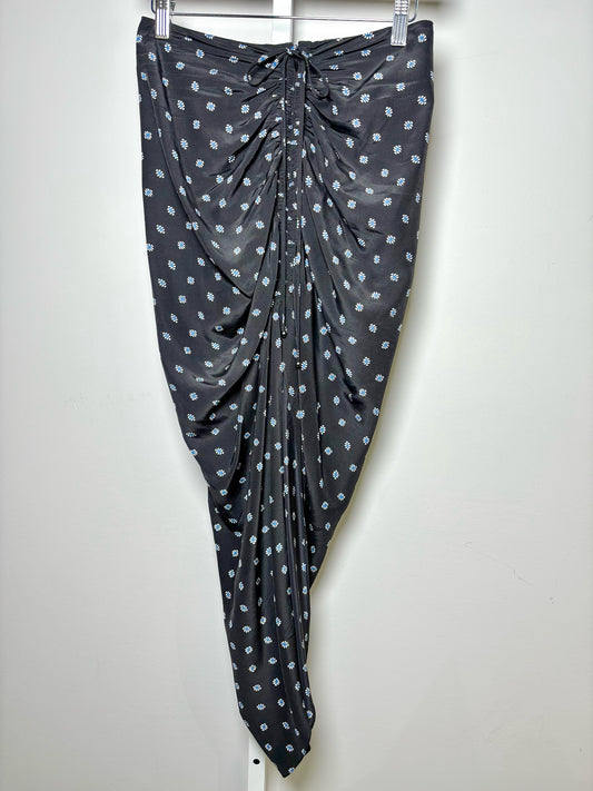 Women Size 2 Veronica Beard Black Floral Silk Skirt