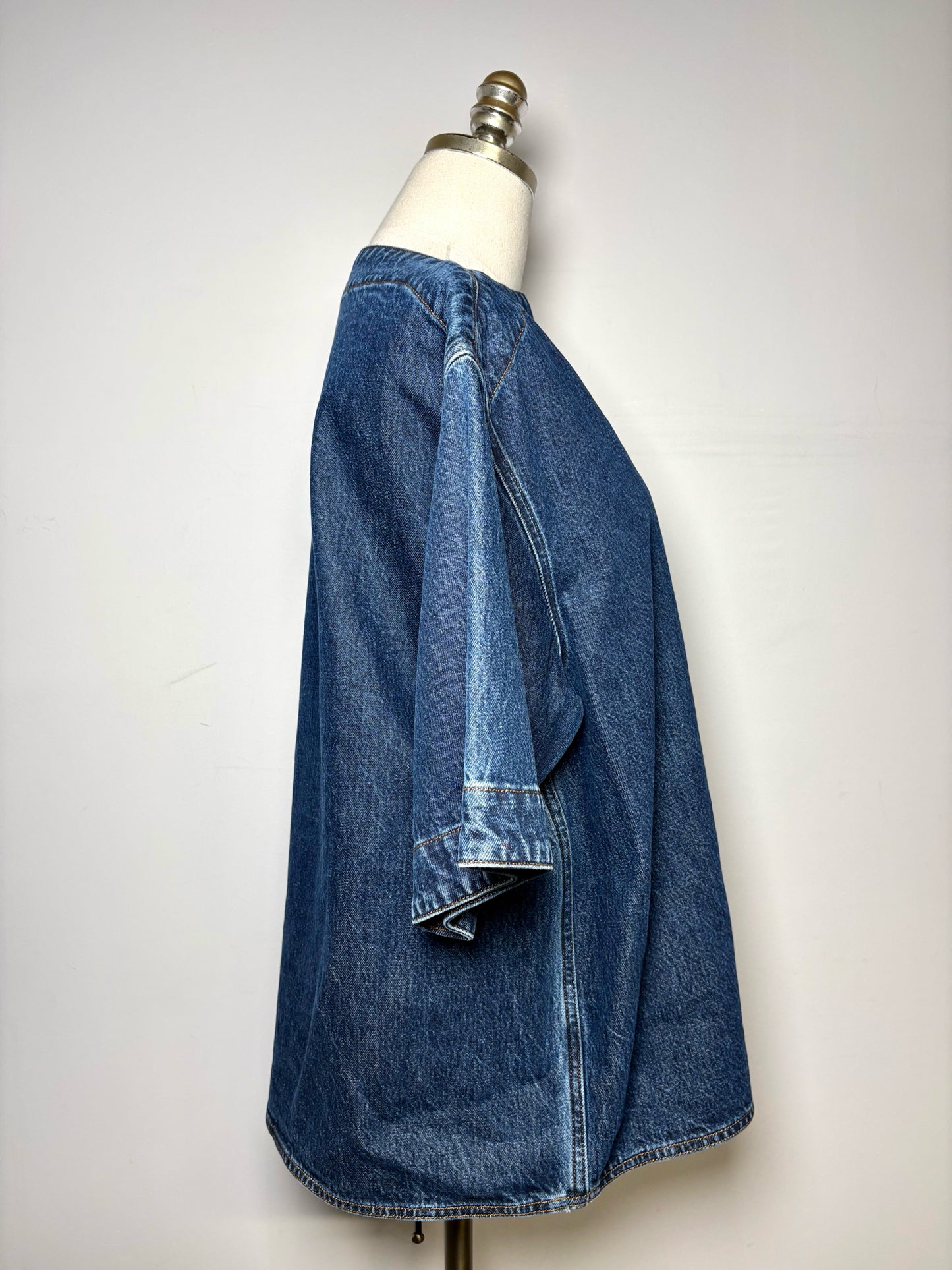 Women Size 40 Toteme Dark Blue Denim 100% Organic Cotton Pre-owned Top