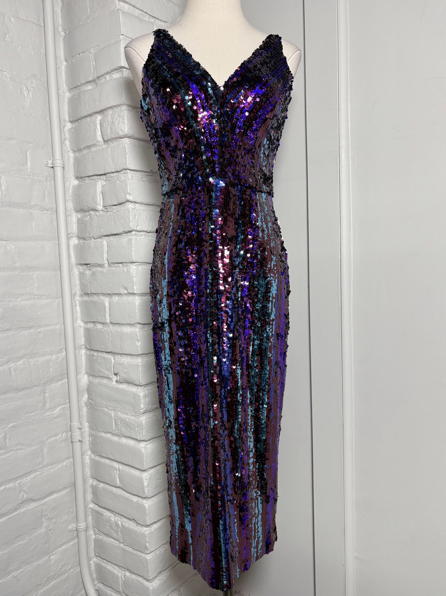 Women Size S Dress the Population Purple Sequins Dress
