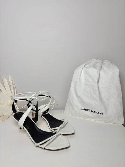 W Shoe Size 39 (9 US) Isabel Marant White Leather Cowhide NWT Sandals