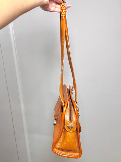 Leather Brighton Croc Embossed Leather Brown Small Purse