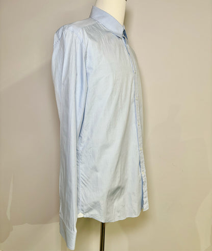 Mens Size XL Louis Vuitton Light Blue Cotton Monogram Men's Shirt