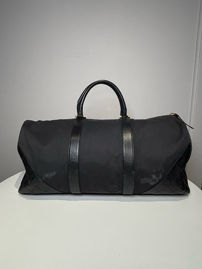 Black Canvas, Leather Chanel Duffle Bag