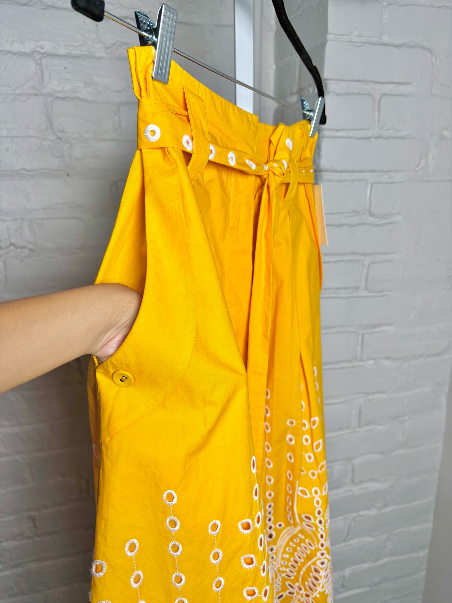 Women Size 8 Tanya Taylor Orange Eyelet Skirt