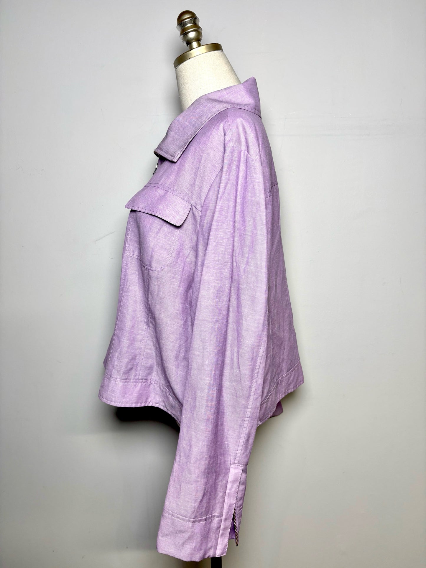 Women Size 18 Lafayette 148 Lilac Solid 52% Linen, 48% Wool Pre-owned Jacket