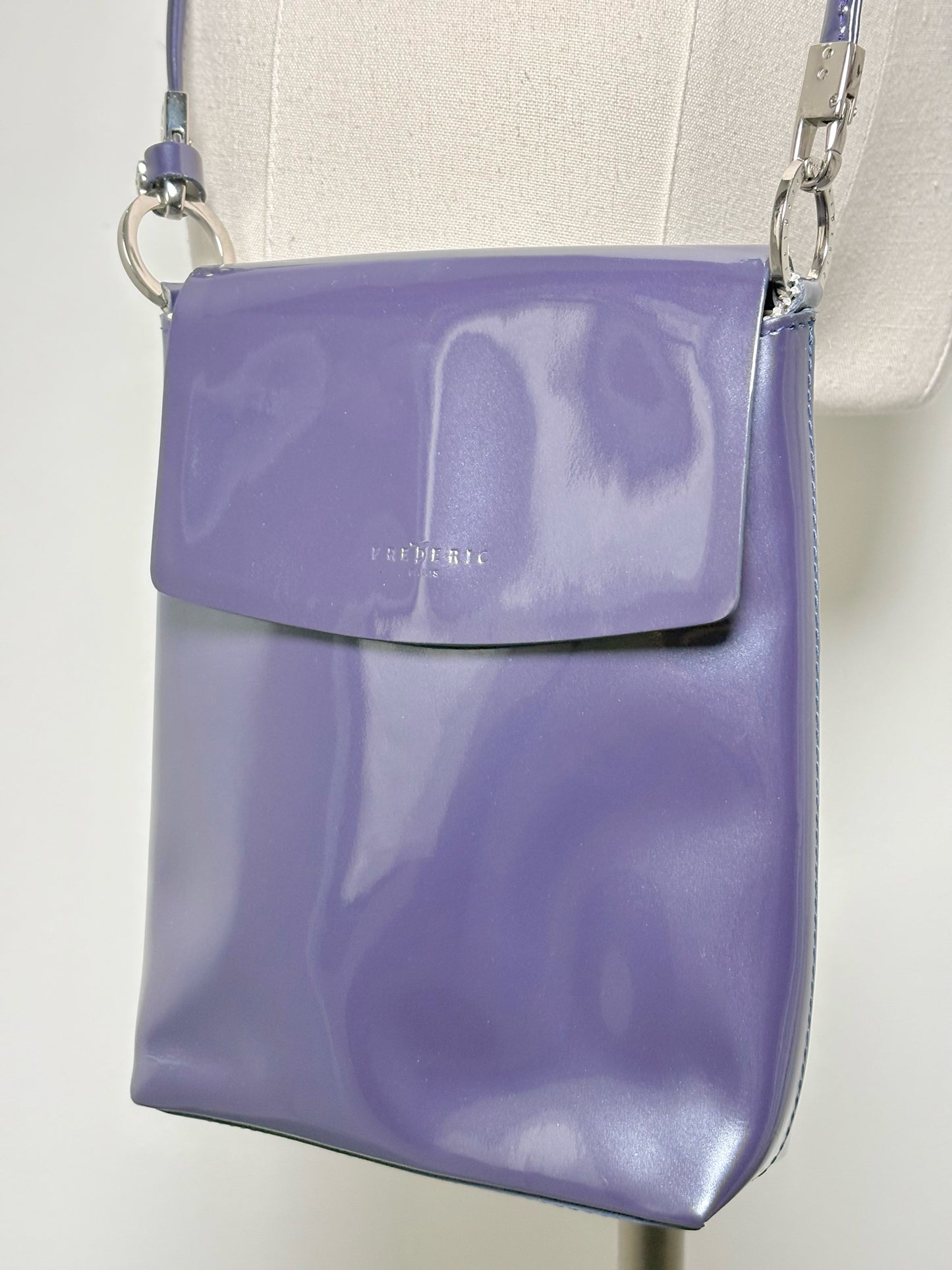 Frederic Paris Solid Patent Leather Small Purse