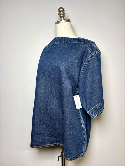 Women Size 40 Toteme Dark Blue Denim 100% Organic Cotton Pre-owned Top