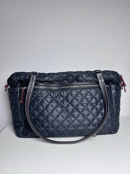 MZ Wallace Solid Nylon Pre-owned Blue Cowhide Trim Travel Tote