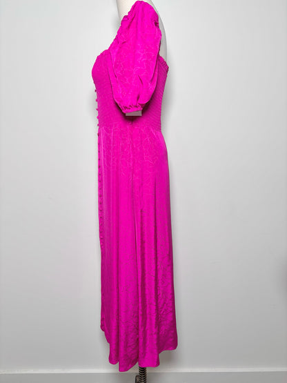 Women Size M ba&sh Fuchsia Embossed Viscose Dress