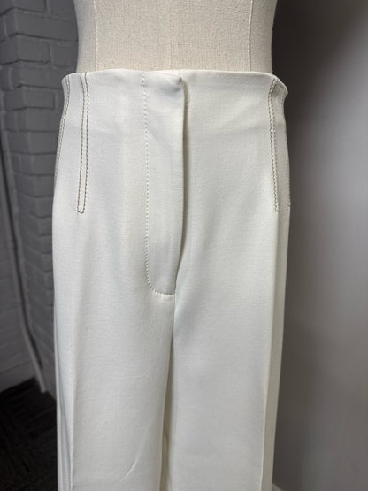 Women Size 8 Veronica Beard Cream Dickey Blazer + Wide Leg Pants