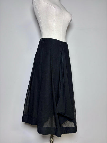 Women Size 40 (4 - 6 US) Alexander McQueen Black Wool A-line Skirt