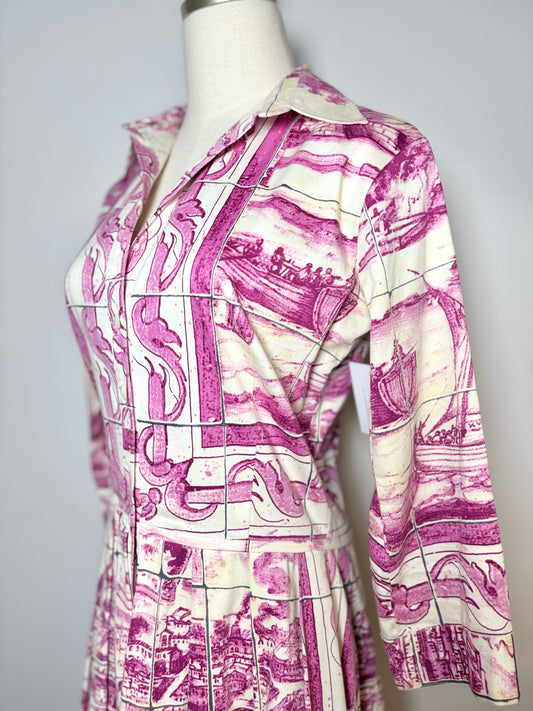 Women Size 6 Samantha Sung Purple Print Print Dress
