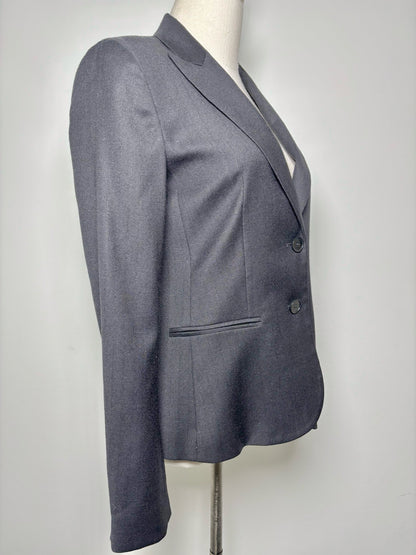 Women Size 6 Theory Black Pinstriped, Seersucker Blazer