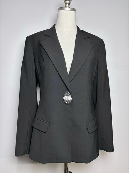Wmn Siz 10 Christopher Esber Racquet Apex Black Crystal Button Pre-owned Blazer