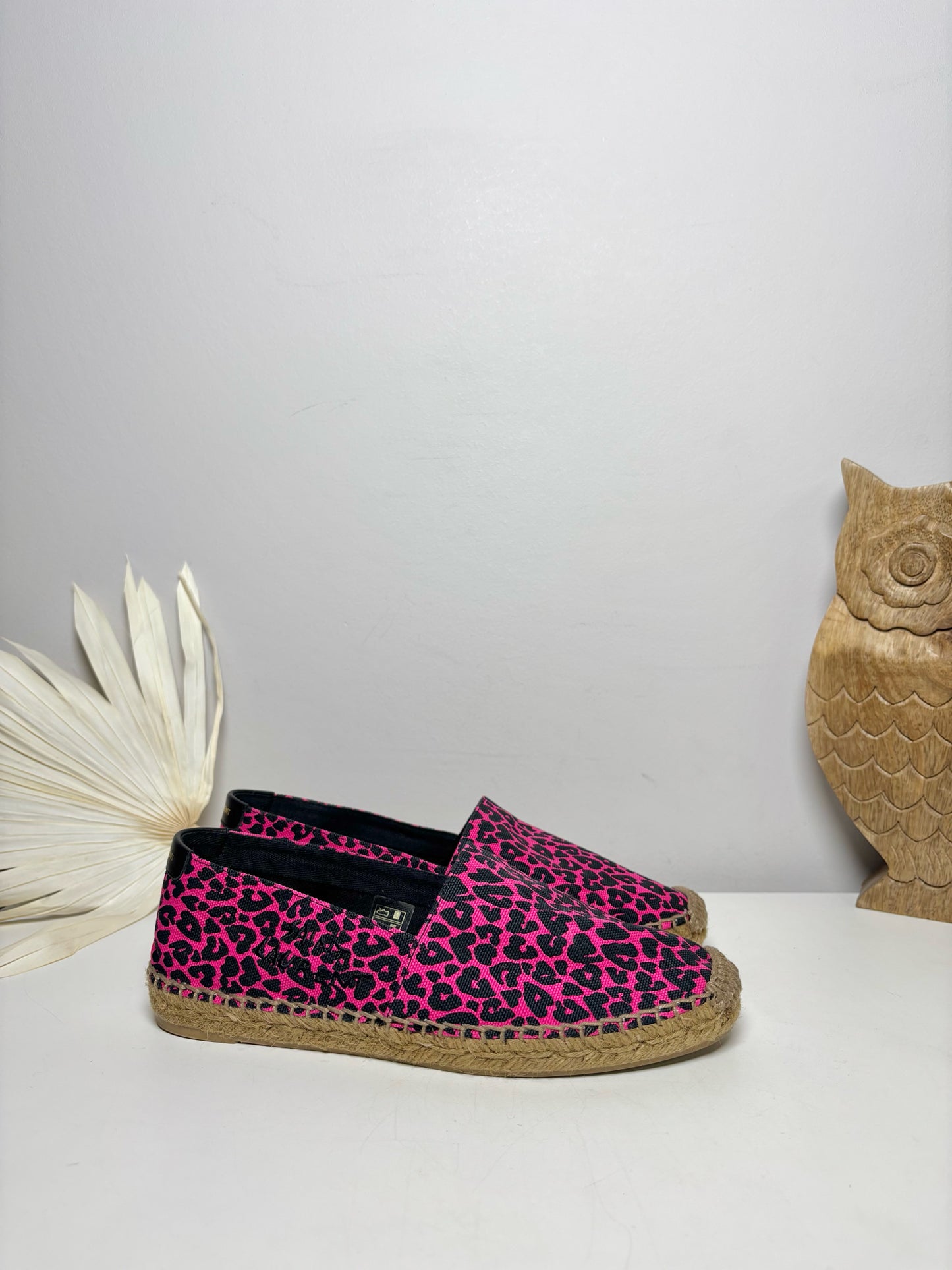W Shoe Size 36.5 Saint Laurent Pink Canvas Flats